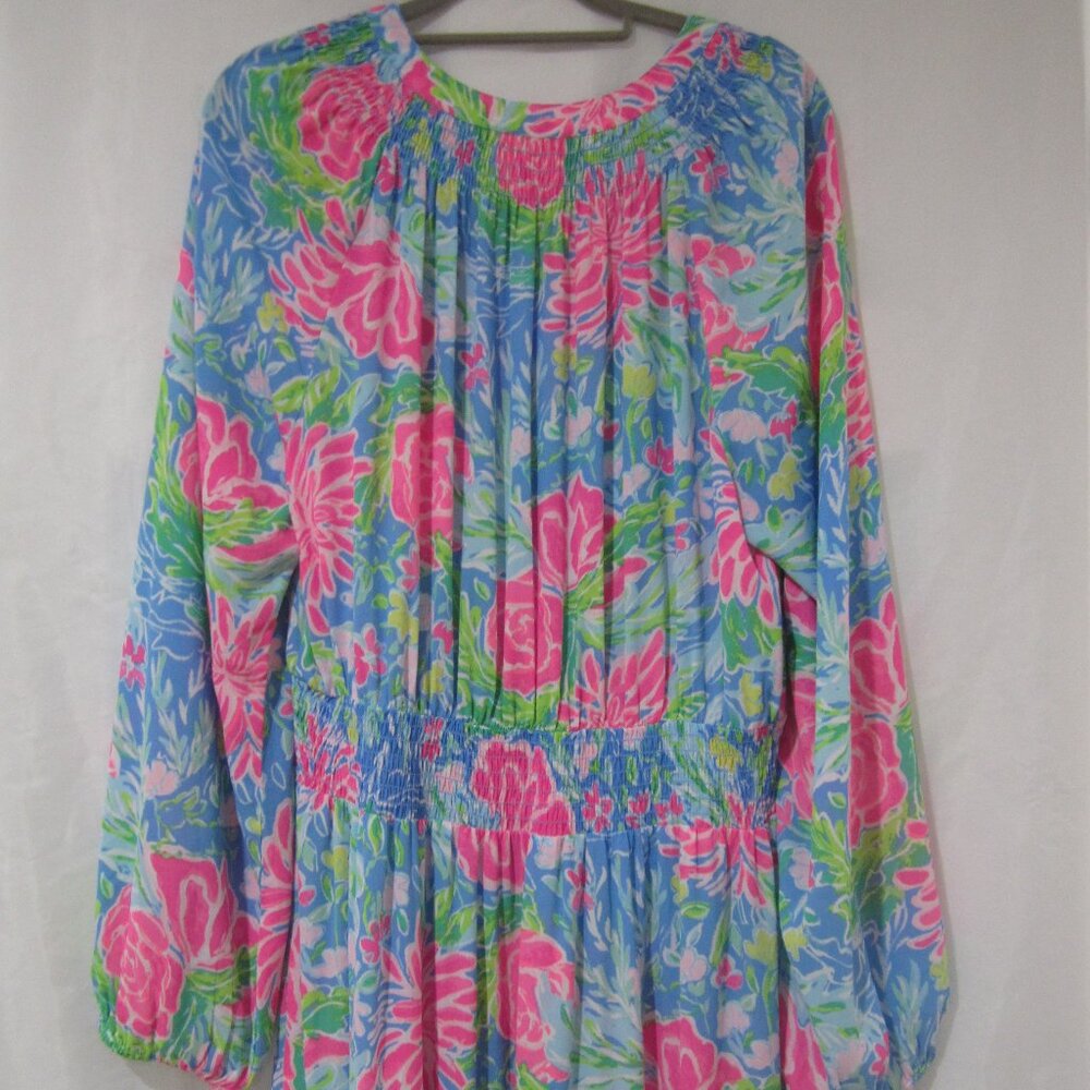 Lilly Pulitzer XL Pauline Maxi Dress Blue Bunny Business - Picture 7 of 9